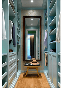 Параллельная гардеробная комната с большим зеркалом Нижневартовск